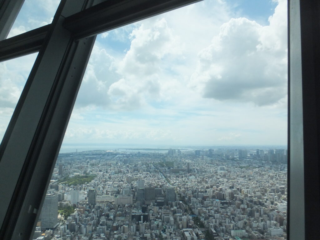 東京スカイツリーから東京湾を望む